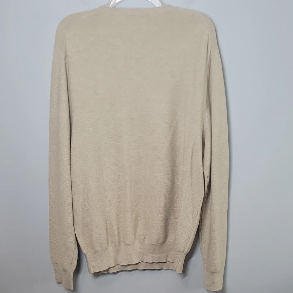 J.Crew crewneck Men's Cream All Cotton Sweater size Large